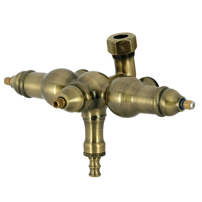 Kingston Heirloom ABT400-3 - Vintage Down Spout Tub Faucet Body, Antique Brass