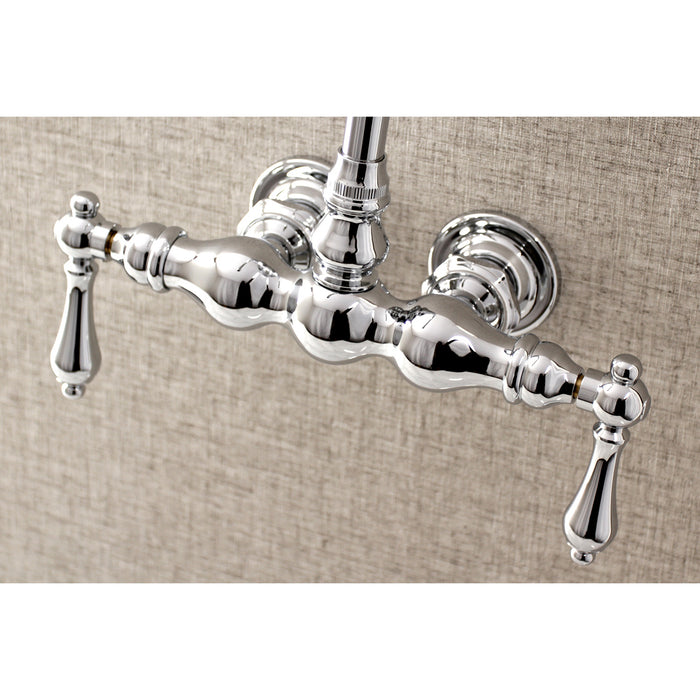 Kingston Tulare AE2T1 - Aqua Vintage Two-Handle 2-Hole Tub Wall Mount Clawfoot Tub Faucet, Polished Chrome