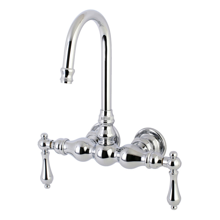 Kingston Tulare AE2T1 - Aqua Vintage Two-Handle 2-Hole Tub Wall Mount Clawfoot Tub Faucet, Polished Chrome