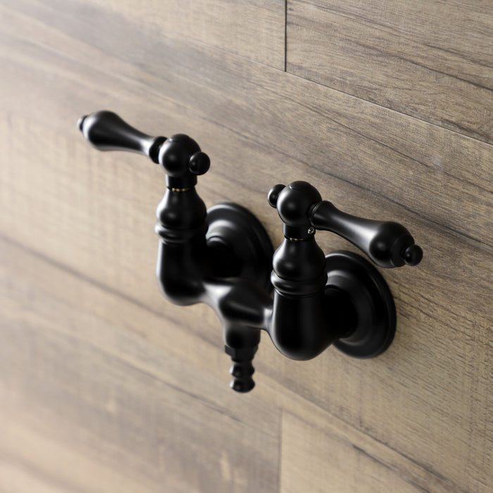 Kingston Heirloom AE31T0 - Aqua Vintage Two-Handle 2-Hole Tub Wall Mount Clawfoot Tub Faucet, Matte Black