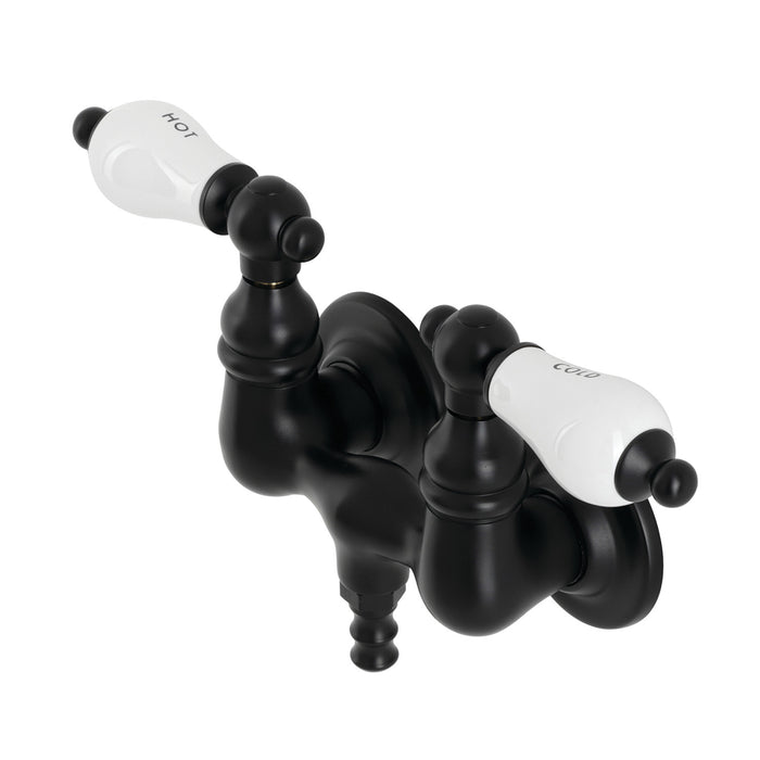 Kingston Heirloom AE33T0 - Aqua Vintage Two-Handle 2-Hole Tub Wall Mount Clawfoot Tub Faucet, Matte Black