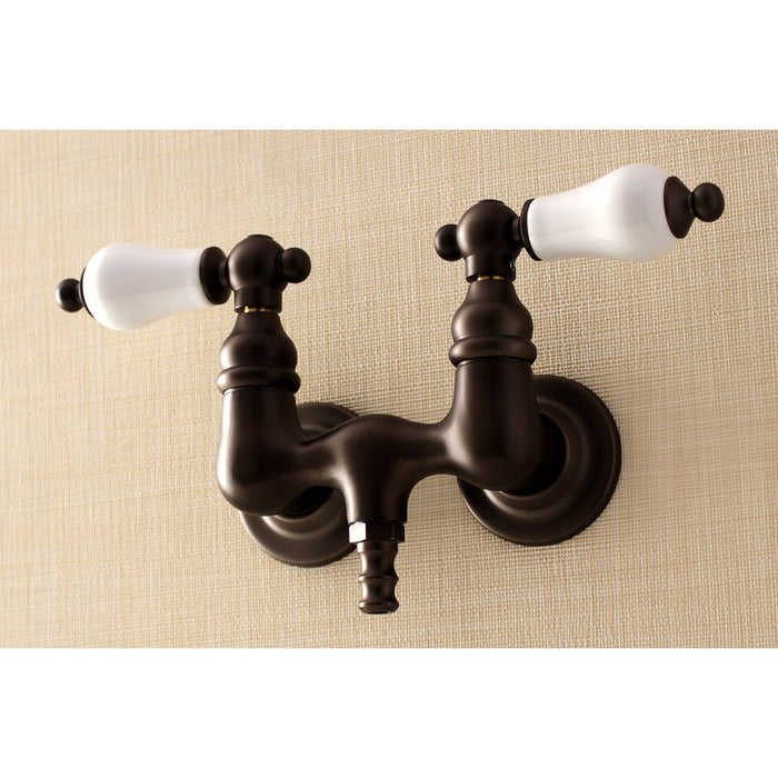 Kingston Heirloom AE33T5 - Aqua Vintage Two-Handle 2-Hole Tub Wall Mount Clawfoot Tub Faucet, Oil Rubbed Bronze