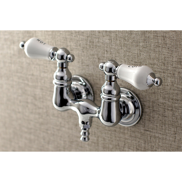 Kingston Heirloom AE34T1 - Aqua Vintage Two-Handle 2-Hole Tub Wall Mount Clawfoot Tub Faucet, Polished Chrome