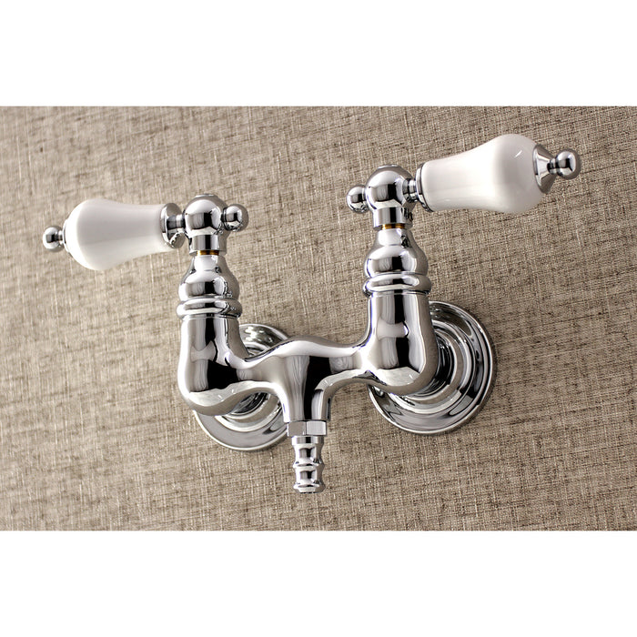 Kingston Heirloom AE34T1 - Aqua Vintage Two-Handle 2-Hole Tub Wall Mount Clawfoot Tub Faucet, Polished Chrome