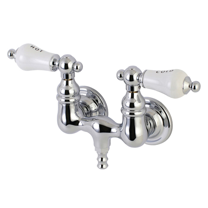 Kingston Heirloom AE34T1 - Aqua Vintage Two-Handle 2-Hole Tub Wall Mount Clawfoot Tub Faucet, Polished Chrome