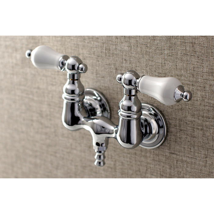 Kingston Heirloom AE36T1 - Aqua Vintage Two-Handle 2-Hole Tub Wall Mount Clawfoot Tub Faucet, Polished Chrome