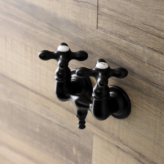 Kingston Heirloom AE37T0 - Aqua Vintage Two-Handle 2-Hole Tub Wall Mount Clawfoot Tub Faucet, Matte Black