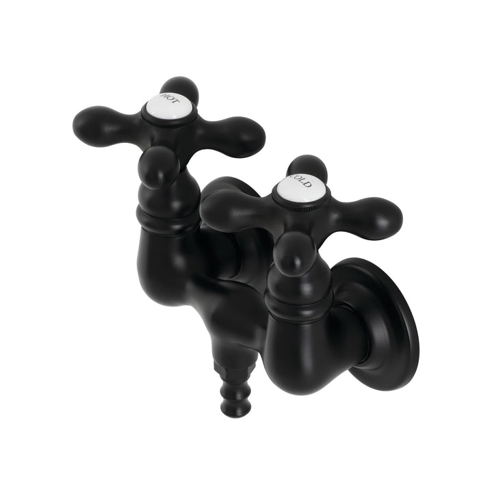 Kingston Heirloom AE37T0 - Aqua Vintage Two-Handle 2-Hole Tub Wall Mount Clawfoot Tub Faucet, Matte Black