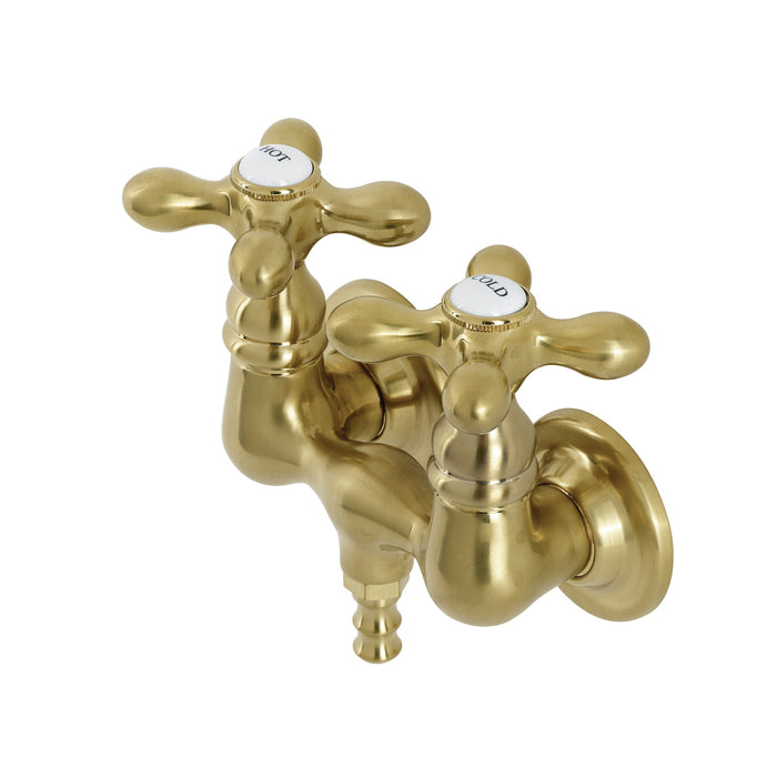 Kingston Heirloom AE37T7 - Aqua Vintage Two-Handle 2-Hole Tub Wall Mount Clawfoot Tub Faucet, Brushed Brass