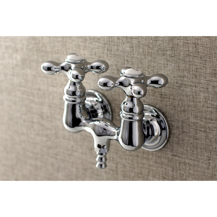 Kingston Heirloom AE38T1 - Aqua Vintage Two-Handle 2-Hole Tub Wall Mount Clawfoot Tub Faucet, Polished Chrome