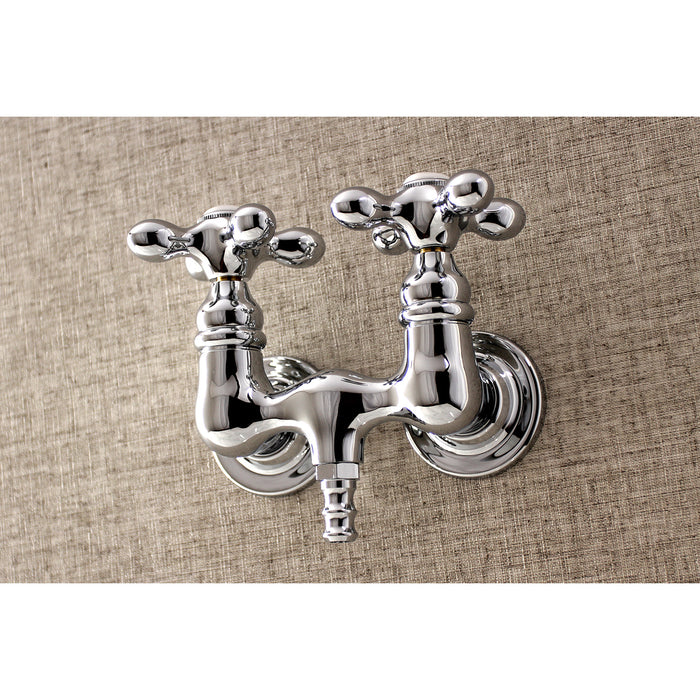 Kingston Heirloom AE38T1 - Aqua Vintage Two-Handle 2-Hole Tub Wall Mount Clawfoot Tub Faucet, Polished Chrome