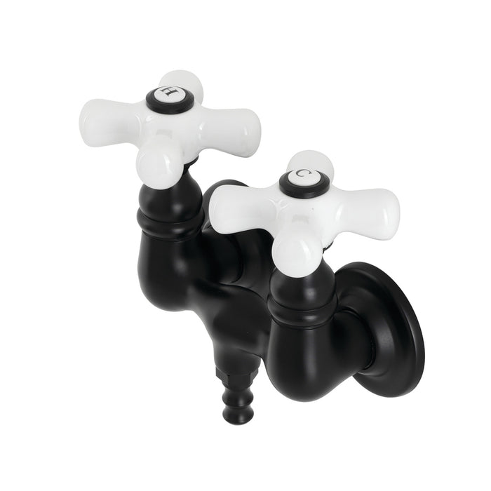 Kingston Heirloom AE39T0 - Aqua Vintage Two-Handle 2-Hole Tub Wall Mount Clawfoot Tub Faucet, Matte Black