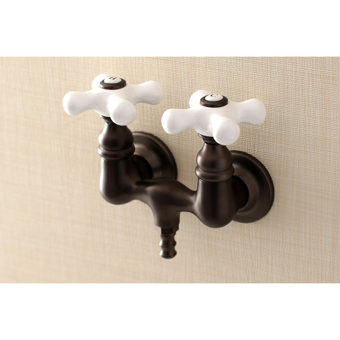 Kingston Heirloom AE39T5 - Aqua Vintage Two-Handle 2-Hole Tub Wall Mount Clawfoot Tub Faucet, Oil Rubbed Bronze