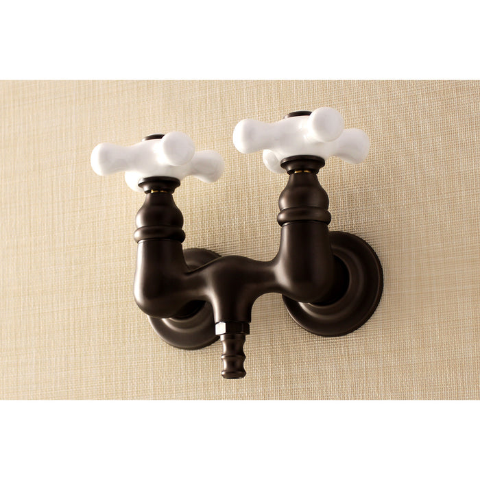 Kingston Heirloom AE39T5 - Aqua Vintage Two-Handle 2-Hole Tub Wall Mount Clawfoot Tub Faucet, Oil Rubbed Bronze