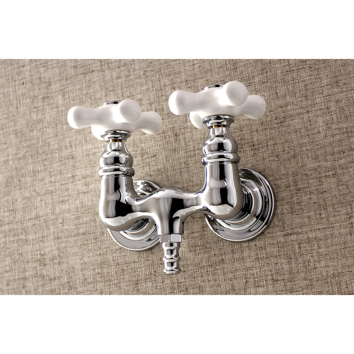 Kingston Heirloom AE40T1 - Aqua Vintage Two-Handle 2-Hole Tub Wall Mount Clawfoot Tub Faucet, Polished Chrome
