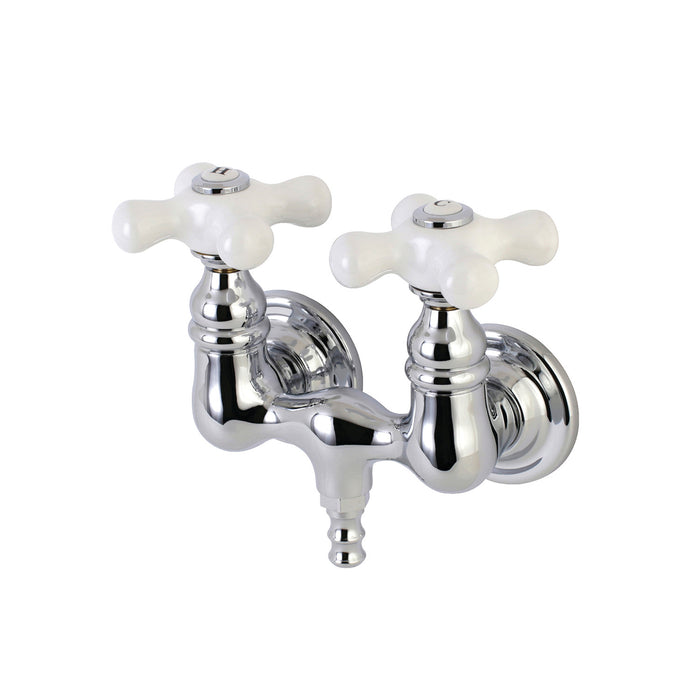 Kingston Heirloom AE40T1 - Aqua Vintage Two-Handle 2-Hole Tub Wall Mount Clawfoot Tub Faucet, Polished Chrome