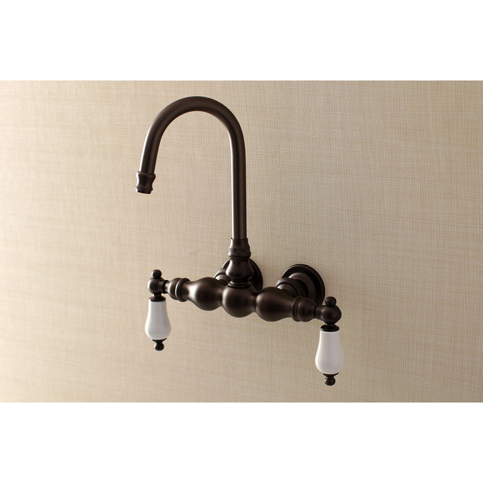 Kingston Heirloom AE5T5 - Aqua Vintage Two-Handle 2-Hole Tub Wall Mount Clawfoot Tub Faucet, Oil Rubbed Bronze