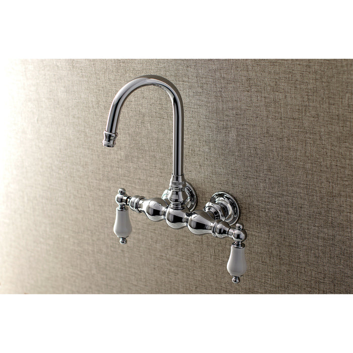 Kingston Heirloom AE6T1 - Aqua Vintage Two-Handle 2-Hole Tub Wall Mount Clawfoot Tub Faucet, Polished Chrome
