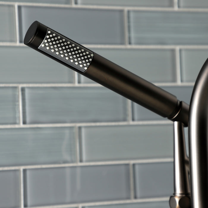 Kingston Sona AE8105DKL - Kaiser Three-Handle 2-Hole Deck-Mount Clawfoot Tub Faucet with Hand Shower, Oil Rubbed Bronze