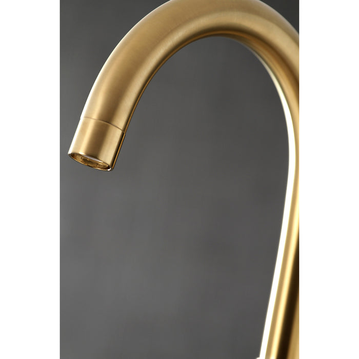 Kingston Sona AE8107DX - Concord Three-Handle 2-Hole Deck-Mount Clawfoot Tub Faucet with Hand Shower, Brushed Brass