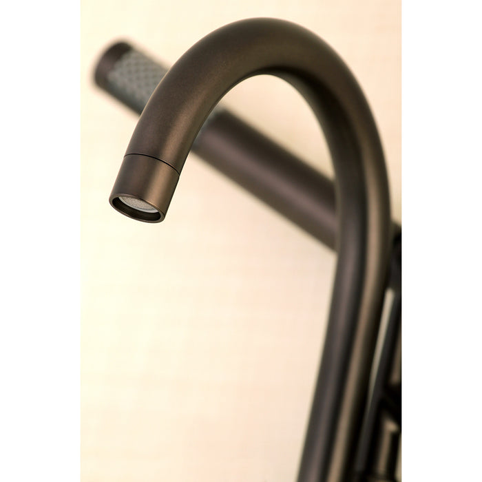 Kingston Sona AE8155DX - Concord Three-Handle 2-Hole Tub Wall Mount Clawfoot Tub Faucet with Hand Shower, Oil Rubbed Bronze