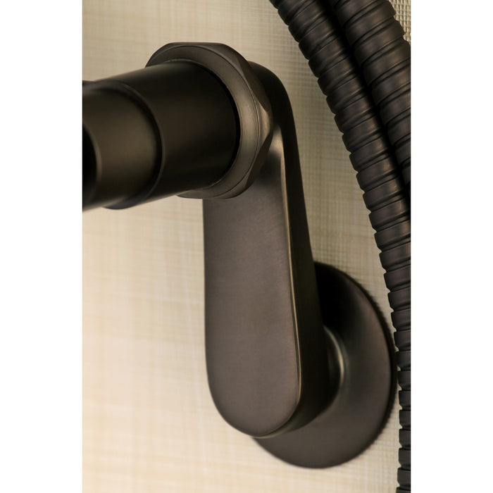 Kingston Sona AE8155DX - Concord Three-Handle 2-Hole Tub Wall Mount Clawfoot Tub Faucet with Hand Shower, Oil Rubbed Bronze