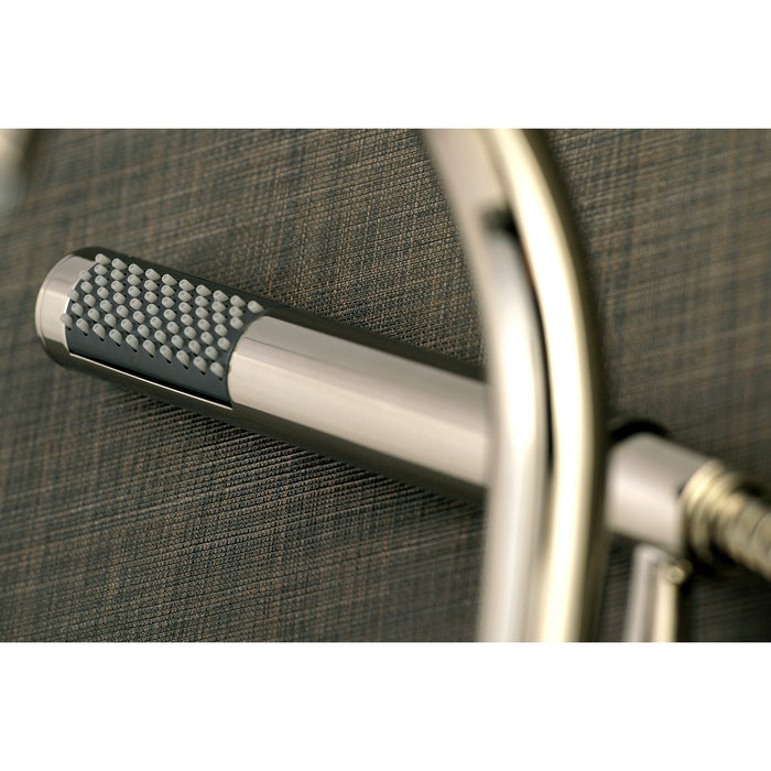 Concord AE8156DL Three-Handle 2-Hole Tub Wall Mount Clawfoot Tub Faucet with Hand Shower, Polished Nickel