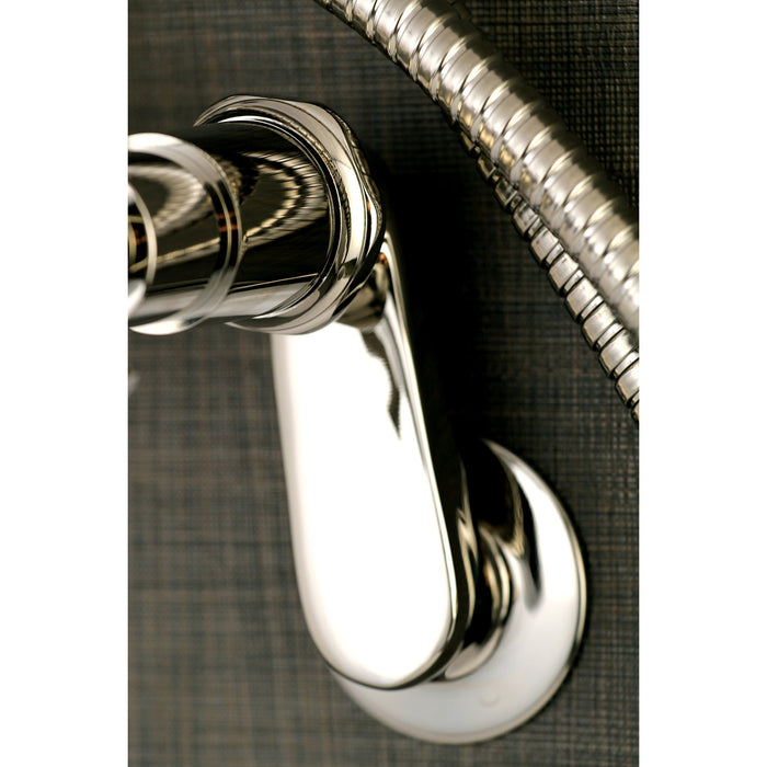 Kingston Sona AE8156DX - Concord Three-Handle 2-Hole Tub Wall Mount Clawfoot Tub Faucet with Hand Shower, Polished Nickel