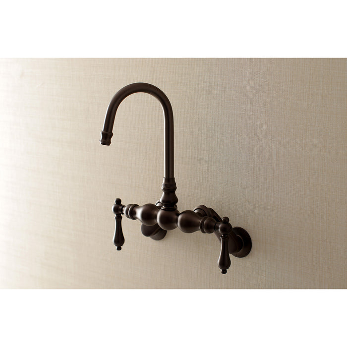 Kingston Heirloom AE81T5 - Aqua Vintage Two-Handle 2-Hole Tub Wall Mount Clawfoot Tub Faucet, Oil Rubbed Bronze