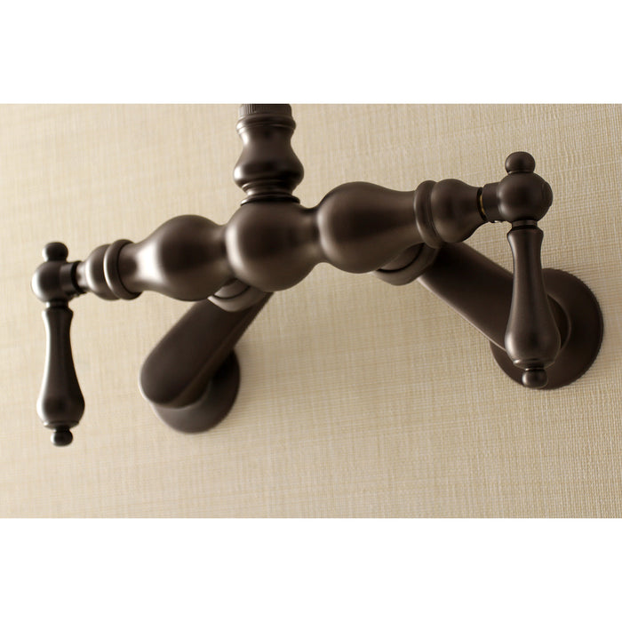 Kingston Heirloom AE81T5 - Aqua Vintage Two-Handle 2-Hole Tub Wall Mount Clawfoot Tub Faucet, Oil Rubbed Bronze