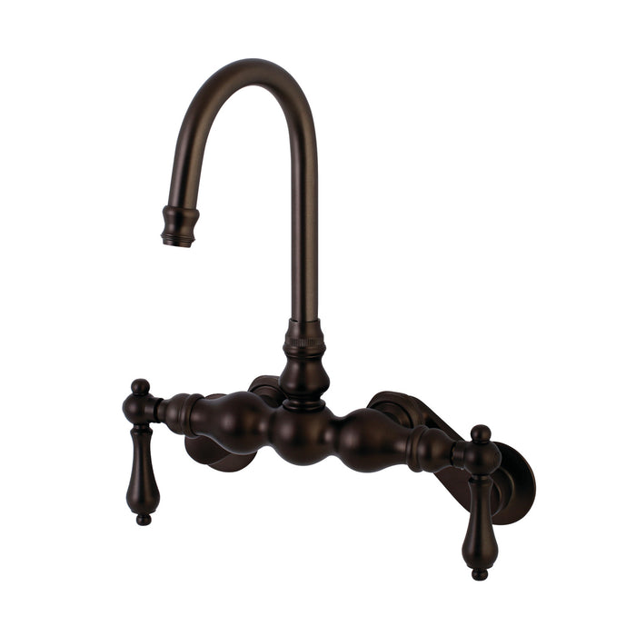 Kingston Heirloom AE81T5 - Aqua Vintage Two-Handle 2-Hole Tub Wall Mount Clawfoot Tub Faucet, Oil Rubbed Bronze