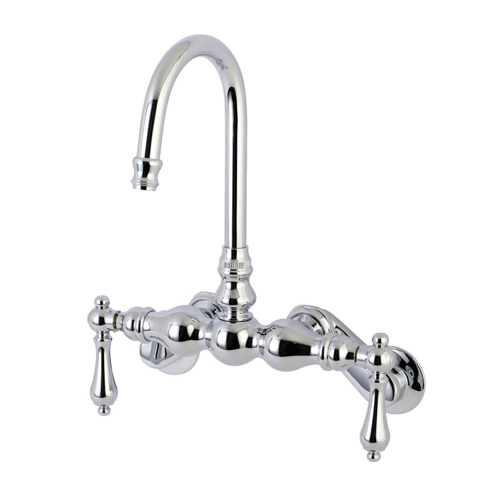 Kingston Heirloom AE82T1 - Aqua Vintage Two-Handle 2-Hole Tub Wall Mount Clawfoot Tub Faucet, Polished Chrome