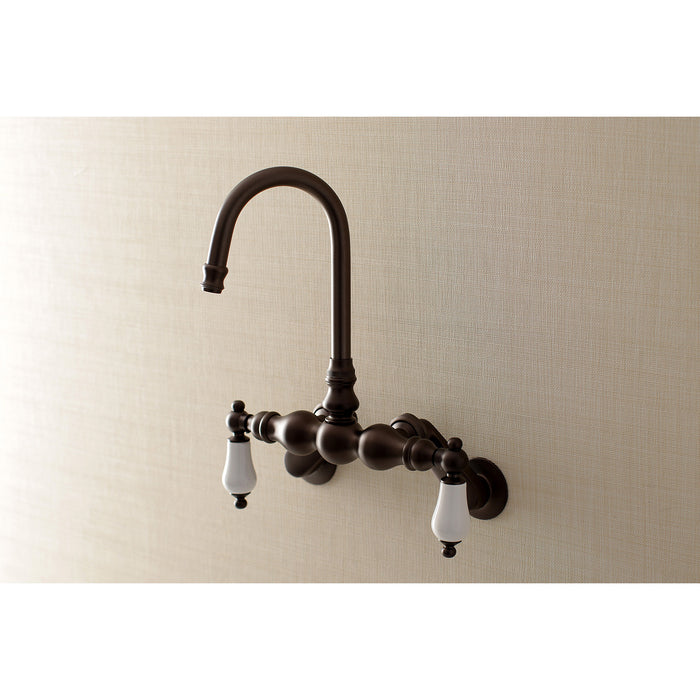 Kingston Heirloom AE83T5 - Aqua Vintage Two-Handle 2-Hole Tub Wall Mount Clawfoot Tub Faucet, Oil Rubbed Bronze