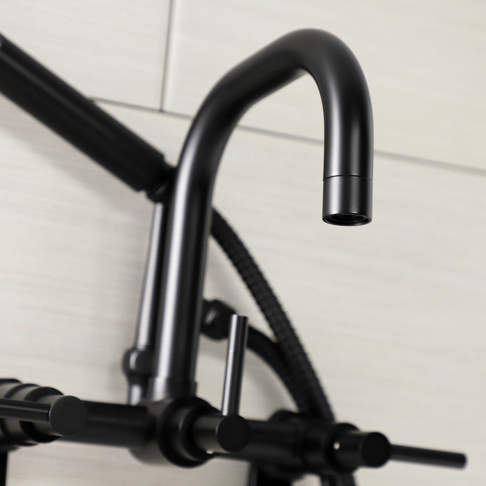 Kingston Sona AE8450DL - Concord Wall Mount Clawfoot Tub Faucet, Matte Black