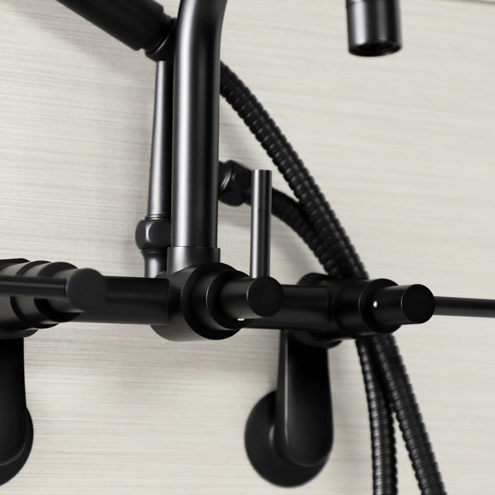 Kingston Sona AE8450DL - Concord Wall Mount Clawfoot Tub Faucet, Matte Black