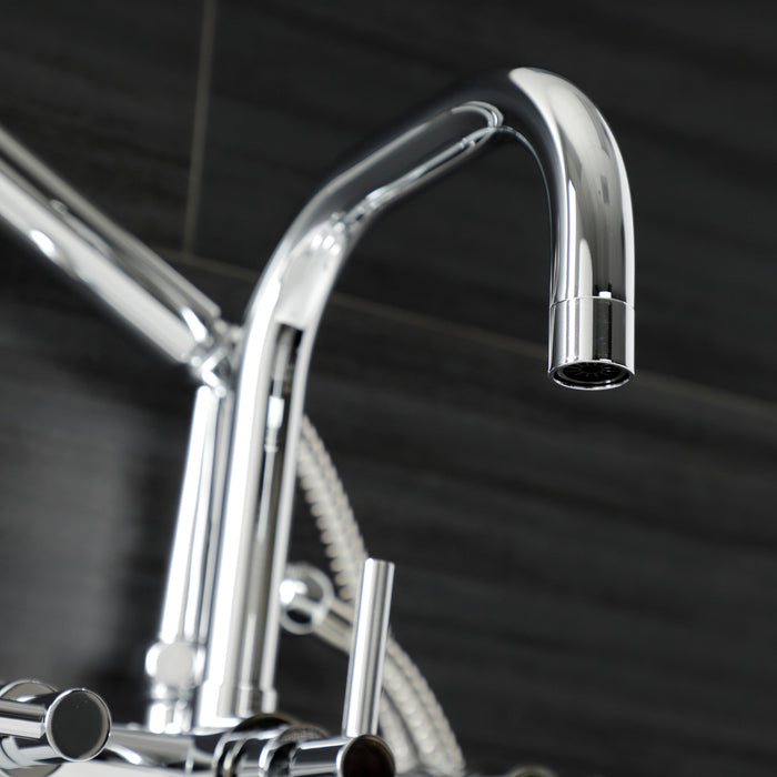 Kingston Sona AE8451DL - Concord Wall Mount Clawfoot Tub Faucet, Polished Chrome