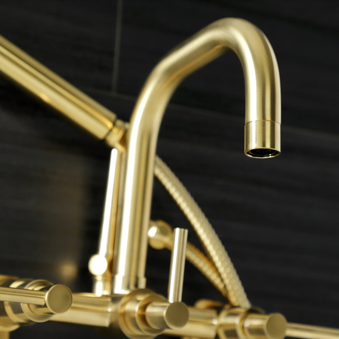 Kingston Sona AE8457DL - Concord Wall Mount Clawfoot Tub Faucet, Brushed Brass