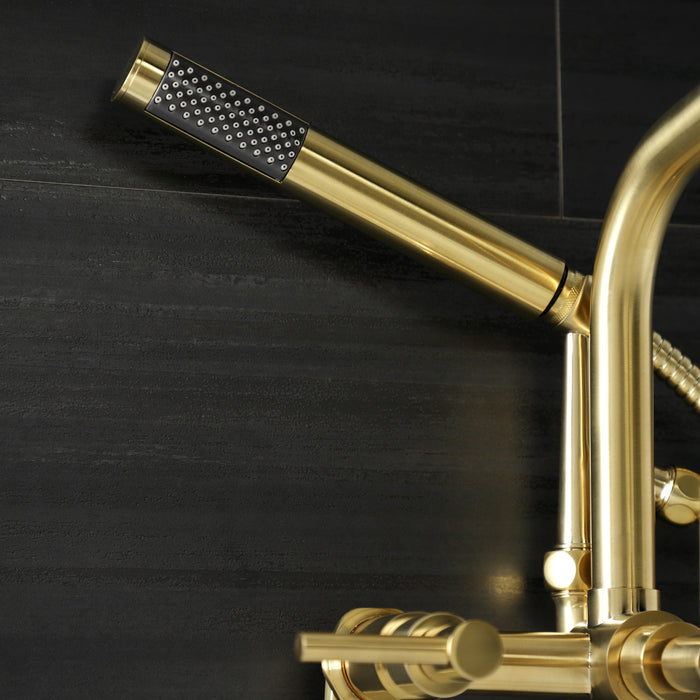 Kingston Sona AE8457DL - Concord Wall Mount Clawfoot Tub Faucet, Brushed Brass
