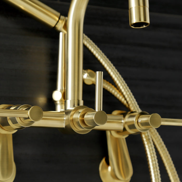 Kingston Sona AE8457DL - Concord Wall Mount Clawfoot Tub Faucet, Brushed Brass
