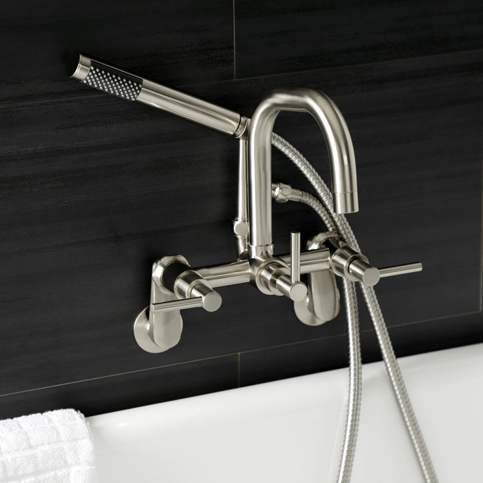 Kingston Sona AE8458DL - Concord Wall Mount Clawfoot Tub Faucet, Brushed Nickel