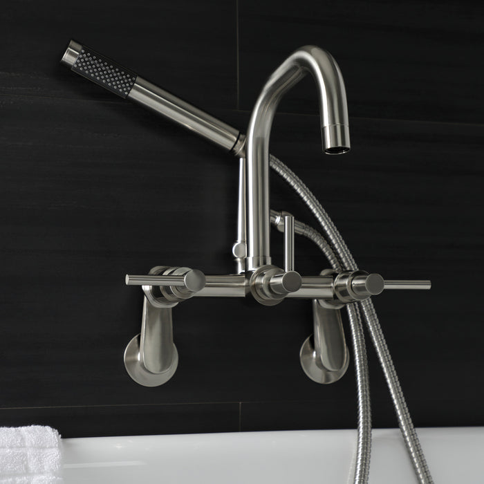 Kingston Sona AE8458DL - Concord Wall Mount Clawfoot Tub Faucet, Brushed Nickel