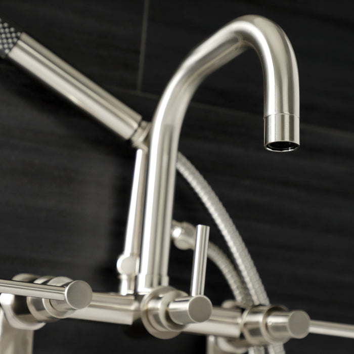 Kingston Sona AE8458DL - Concord Wall Mount Clawfoot Tub Faucet, Brushed Nickel