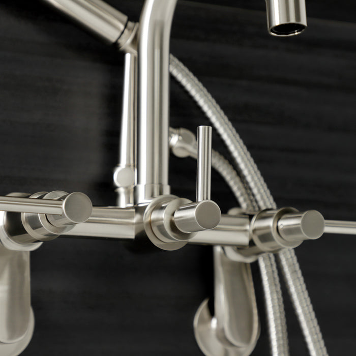 Kingston Sona AE8458DL - Concord Wall Mount Clawfoot Tub Faucet, Brushed Nickel