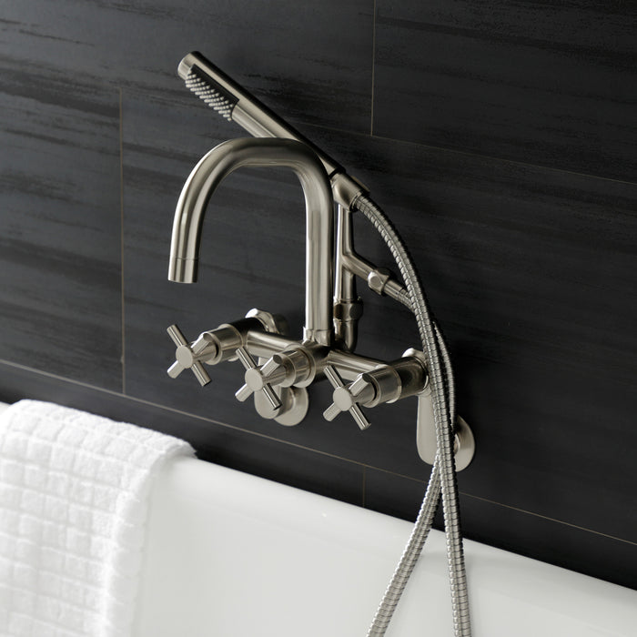 Kingston Sona AE8458DX - Concord Wall Mount Clawfoot Tub Faucet, Brushed Nickel