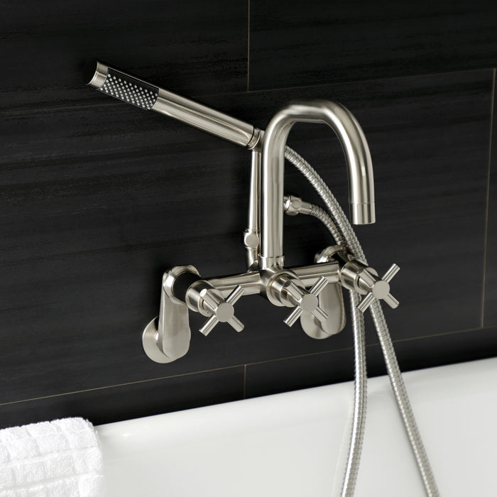 Kingston Sona AE8458DX - Concord Wall Mount Clawfoot Tub Faucet, Brushed Nickel