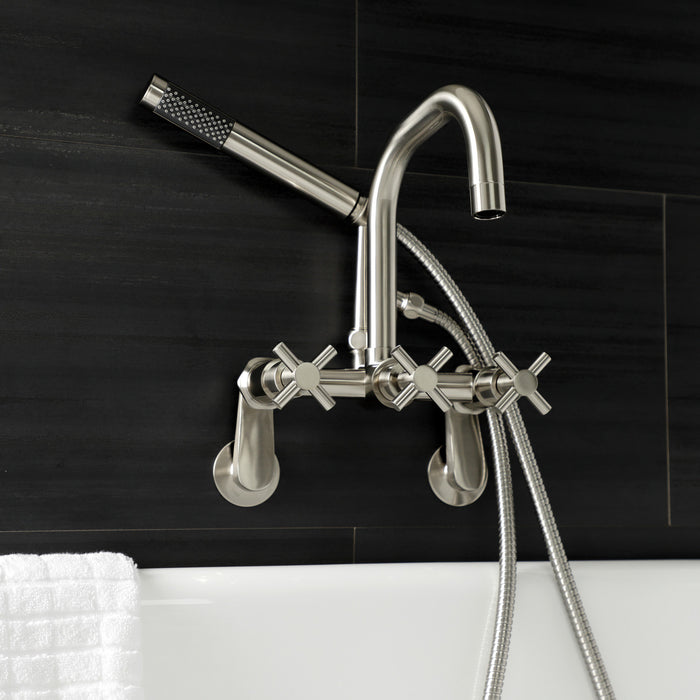 Kingston Sona AE8458DX - Concord Wall Mount Clawfoot Tub Faucet, Brushed Nickel
