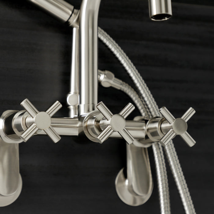 Kingston Sona AE8458DX - Concord Wall Mount Clawfoot Tub Faucet, Brushed Nickel