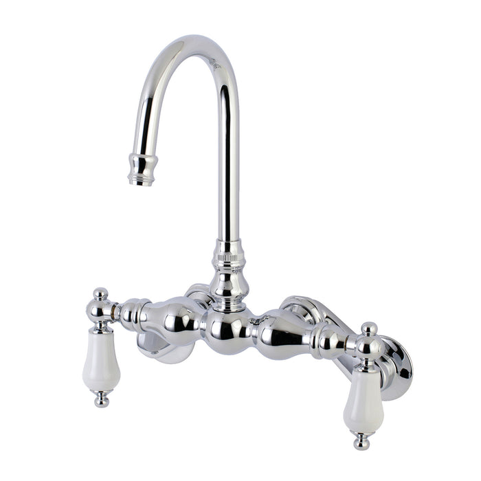 Kingston Heirloom AE84T1 - Aqua Vintage Two-Handle 2-Hole Tub Wall Mount Clawfoot Tub Faucet, Polished Chrome