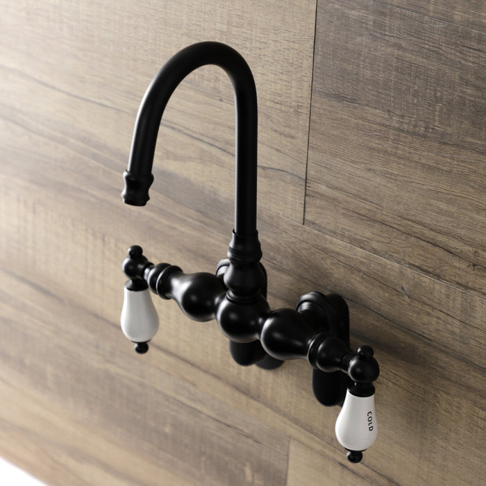 Kingston Aqua Vintage AE85T0 Two-Handle 2-Hole Tub Wall Mount Clawfoot Tub Faucet, Matte Black