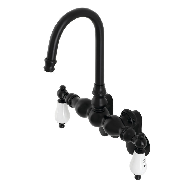 Kingston Aqua Vintage AE85T0 Two-Handle 2-Hole Tub Wall Mount Clawfoot Tub Faucet, Matte Black